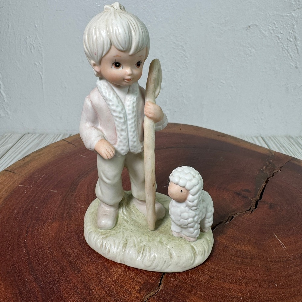 Lefton China The Christopher Collection Shepherd Boy Figurine 1982 TWP03488 Lamb
